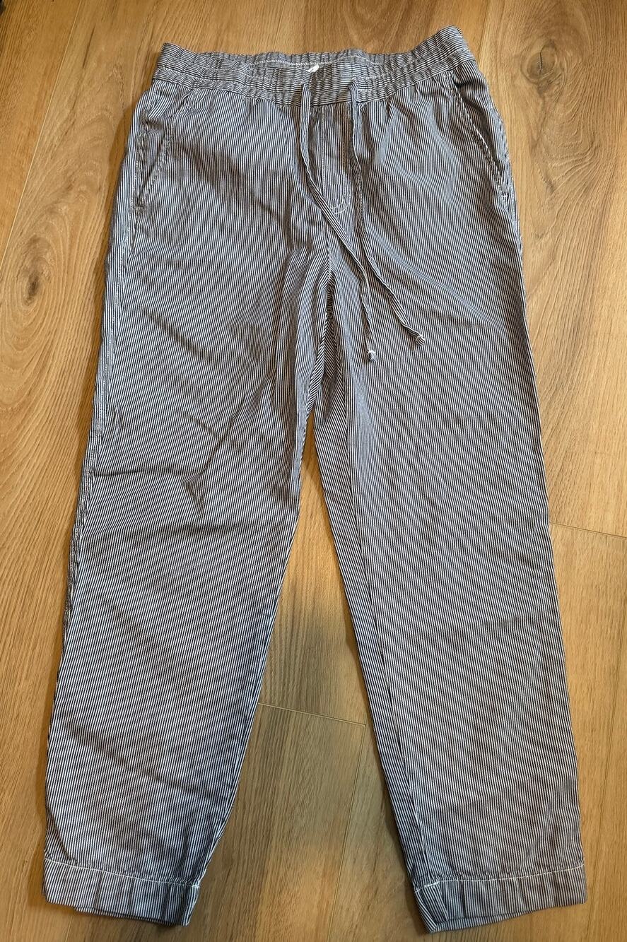 GAP Cotton Easy Pant Size XS Blue and White Stripe Drawstring Elastic Waist